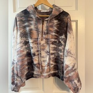 Young Fabulous & Broke Tie Dye Hooded Top Size S